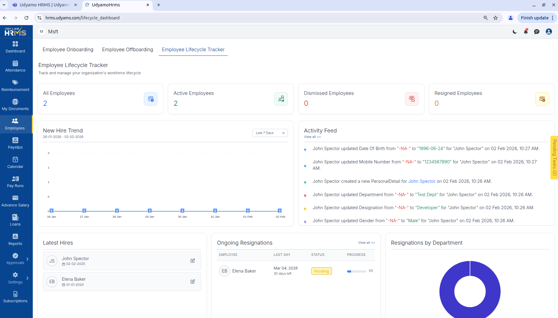 Employee Lifecycle Tracker